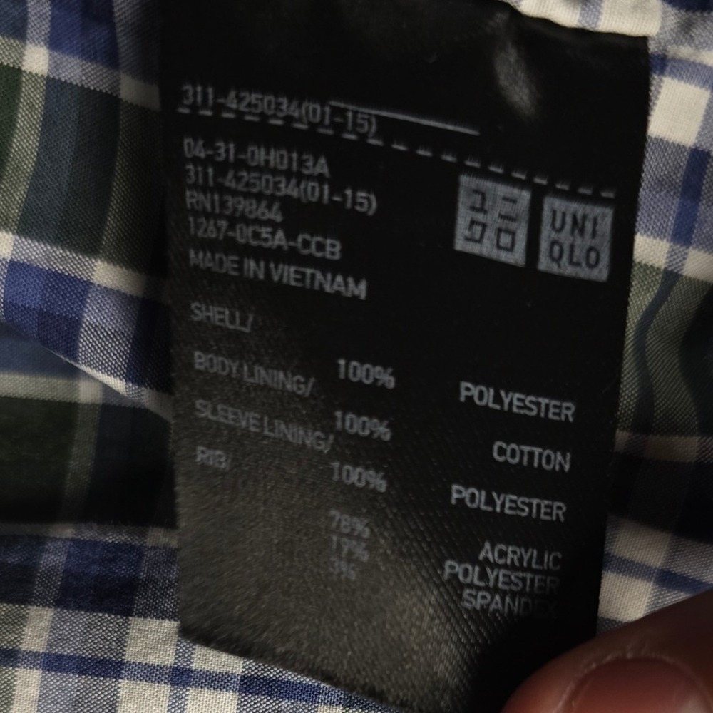 Uniqlo Harrington Jacket Green Plaid Lined Full Zip Baracuta Bomber Men's Large - Picture 11 of 14